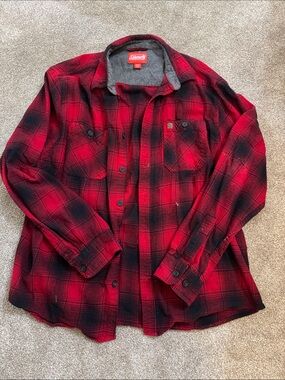 Coleman Red & Black Plaid Shirt Jacket
